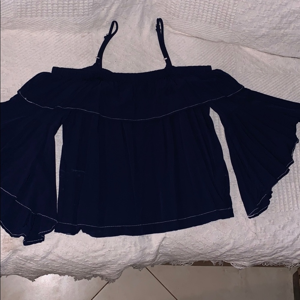 Off the shoulder flare sleeved blouse